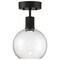 Access Lighting Port Nine Burgundy, Burgundy LED SemiFlush, Matte Black Finish, Seeded Glass 63148LEDD-MBL/SDG - alternate 2